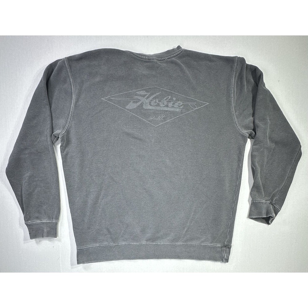 Hobie Surf Shop Crewneck Sweatshirt Gray L Faded Logo Pullover